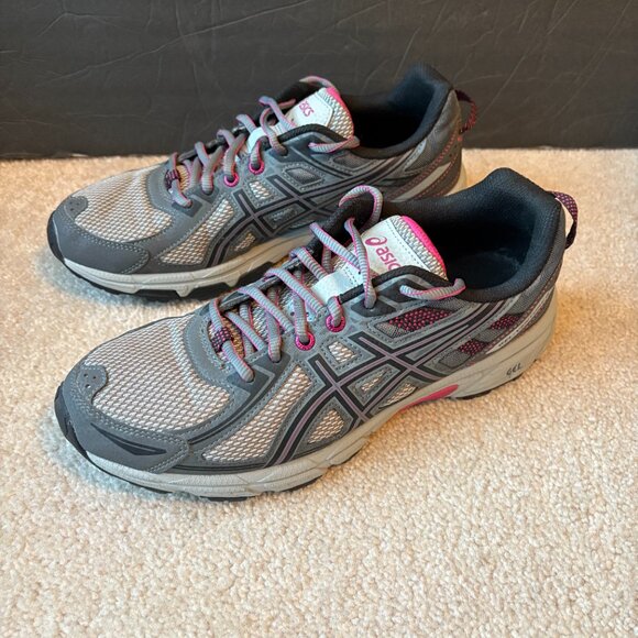Asics Gel Venture 6 Women's Trail Running Hiking Shoes Size 9.5 Gray Pink T7G6N - Picture 3 of 10